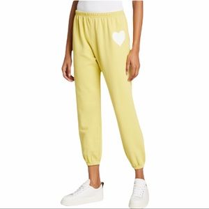 SPRWNM Heart Print Logo Track Sweat Pants Yellow